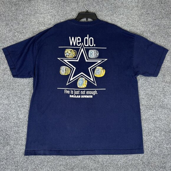 Dallas Cowboys T-Shirt‎ Mens XL Blue Super Bowl Rings Short Sleeve NFL Football - Picture 1 of 5